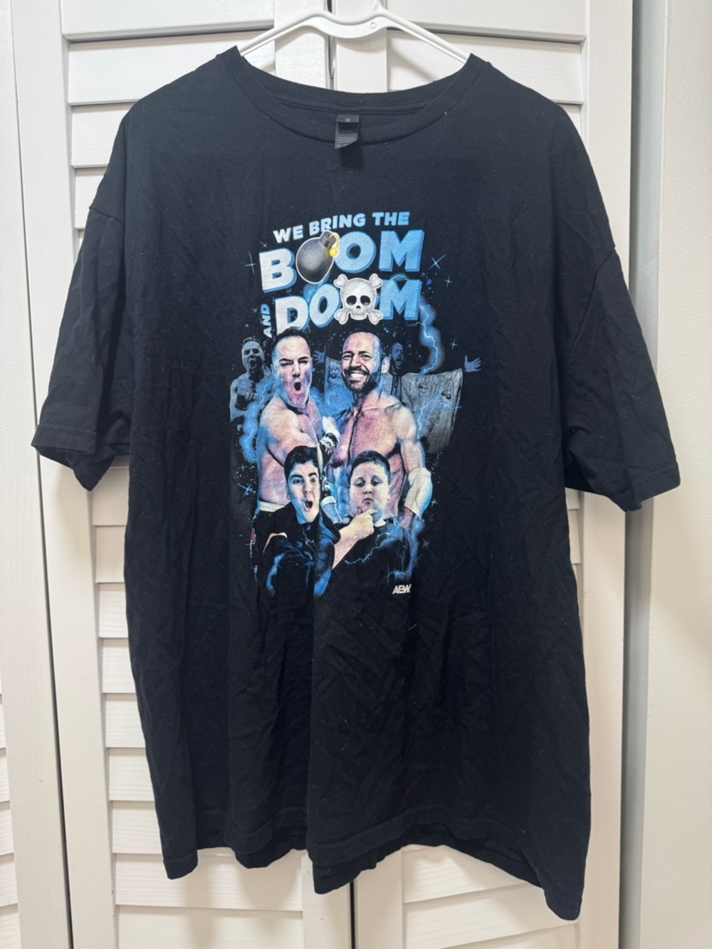 'We Bring The Boom' Graphic Tee with Blue Accents - AES - XXL